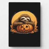 Sleeping Sloth en Halloween Pumpkin Classic T-Shi Fotoplaat (voorkant)