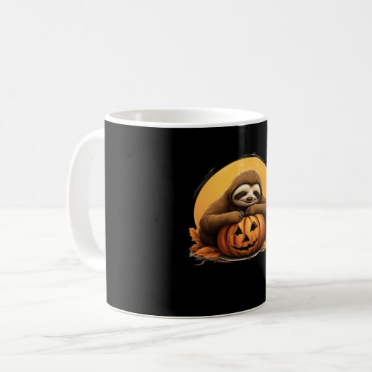 Sleeping Sloth en Halloween Pumpkin Classic T-Shi Koffiemok (Voorkant links)