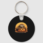 Sleeping Sloth en Halloween Pumpkin Classic T-Shi Sleutelhanger (Voorkant)