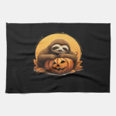 Sleeping Sloth en Halloween Pumpkin Classic T-Shi Theedoek (Horizontaal)