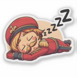 Sleeping Speelgoed Soldier Christmas Sticker