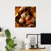 Sleeping Squirrel Poster (Thuiskantoor)
