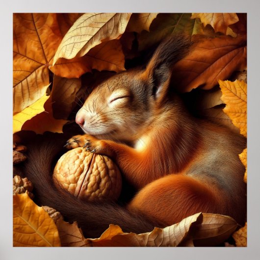 Sleeping Squirrel Poster (Voorkant)