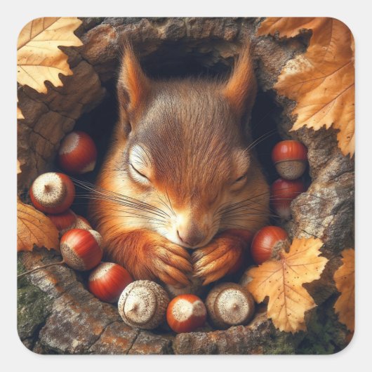 Sleeping Squirrel Stickers (Voorkant)