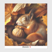 Sleeping Squirrel Vinyl Sticker (Vel)