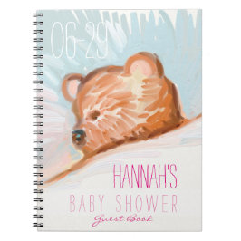 Sleeping Teddy Bear Baby shower Guest Book 2 Notitieboek