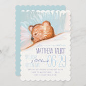 Sleeping Teddy Bear Baby shower Uitnodiging (Voorkant / Achterkant)