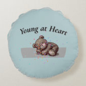 Sleeping Teddy Bear Round Pillow Rond Kussen (Achterkant)
