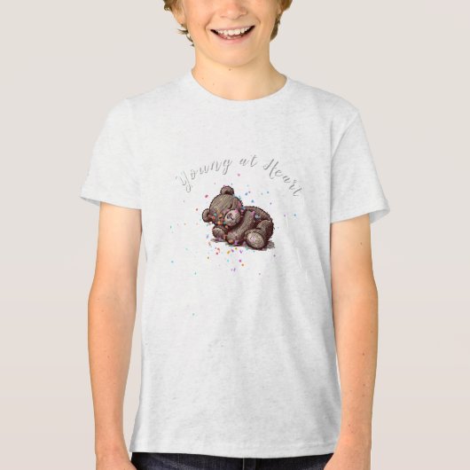 Sleeping Teddy Bear Tri-Blend Shirt (Voorkant)