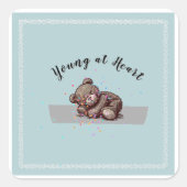 Sleeping Teddy Bear Vierkante Sticker (Voorkant)
