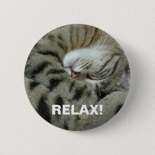 Sleeping tijger-kat ronde button 5,7 cm
