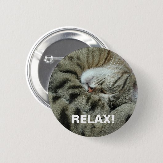 Sleeping tijger-kat ronde button 5,7 cm (Voorkant /achterkant)