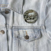 Sleeping tijger-kat ronde button 5,7 cm (In situ)