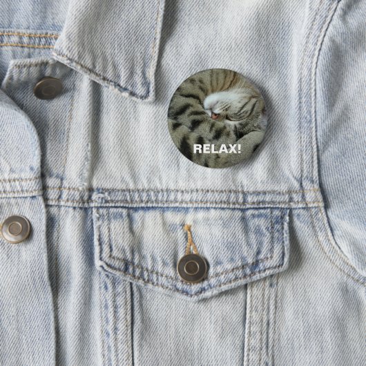 Sleeping tijger-kat ronde button 5,7 cm (In situ)