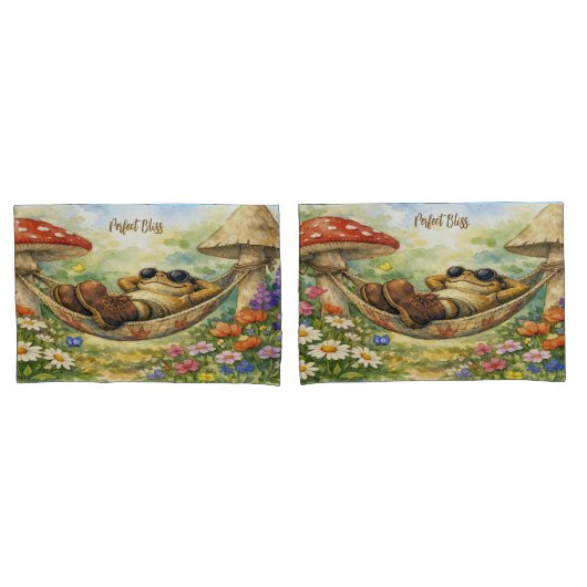 Sleeping Toad and Mushrooms Pillowcase Set  Kussensloop (Voorkant-Set)