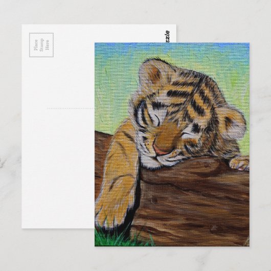 Sleeping van de tijgermantel briefkaart (Voorkant / Achterkant)