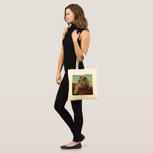 Sleeping van de tijgermantel tote bag (Voorkant (model))