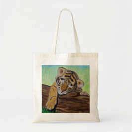 Sleeping van de tijgermantel tote bag