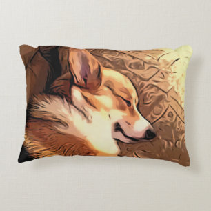 Sleeping Welsh Corgi Accent Kussen