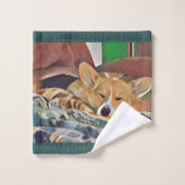 Sleeping Welsh Corgi Bad Handdoek (Wasdoekje)