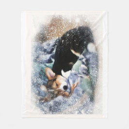 Sleeping Welsh Corgi Fleece Deken
