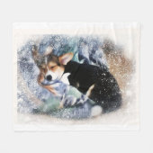 Sleeping Welsh Corgi Fleece Deken (Voorkant (Horizontaal))