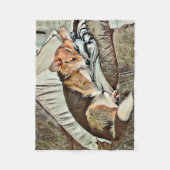 Sleeping Welsh Corgi op Couch Fleece Deken (Voorkant)