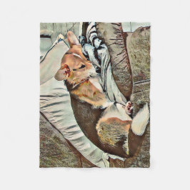 Sleeping Welsh Corgi op Couch Fleece Deken