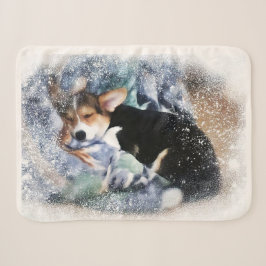 Sleeping Welsh Corgi Sherpa Deken
