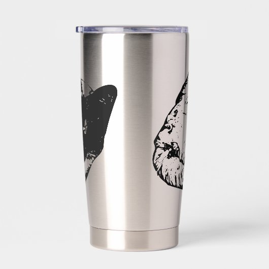 Sleeping whiskers in winter hush geïsoleerde drinkbeker (Rechts)