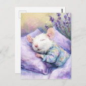 Sleeping White Mouse Briefkaart (Voorkant / Achterkant)