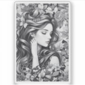 Sleeping Woman Sticker (Voorkant)