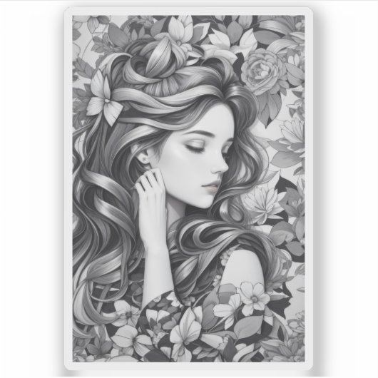 Sleeping Woman Sticker (Voorkant)