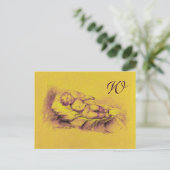 SLEEPKIND, GOUD GEEL BABY SHOWER MONOGRAM UITNODIGING BRIEFKAART (Staand voorkant)