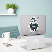 Sleepless Super Dad Sticker (Laptop op bureau)