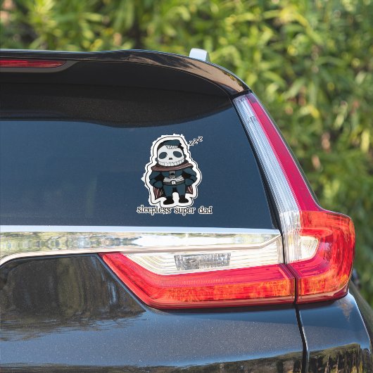 Sleepless Super Dad Sticker (Auto Zijkant)