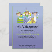 Sleepover- en kussengevechten kaart (Voorkant / Achterkant)