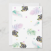 Sleepover Leopard Party Birthday Invitation Kaart (Achterkant)