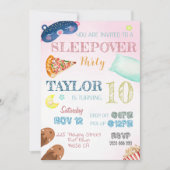 Sleepover Meisje Slumber Feest Verjaardag Uitnodig Kaart (Voorkant)