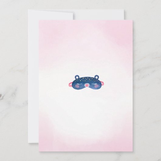 Sleepover Meisje Slumber Feest Verjaardag Uitnodig Kaart (Achterkant)