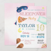Sleepover Meisje Slumber Feest Verjaardag Uitnodig Kaart (Voorkant / Achterkant)