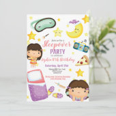 Sleepover Meisje Slumber Party Verjaardag Kaart (Staand voorkant)