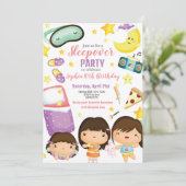 Sleepover Meisje Slumber Party Verjaardag Kaart (Staand voorkant)