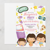 Sleepover Meisje Slumber Party Verjaardag Kaart (Voorkant / Achterkant)