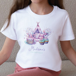 Sleepover Meisje Verjaardag Gepersonaliseerd T-shirt