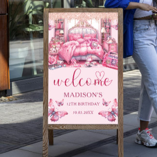 Sleepover Meisje Verjaardag Gepersonaliseerd Welko Poster