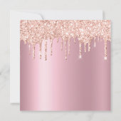 Sleepover Meisje Verjaardag Glitter Dropping Bedankkaart (Achterkant)