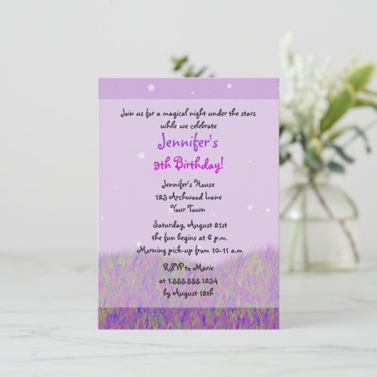 Sleepover onder de sterrenoorlog - Paars Kaart (Staand voorkant)