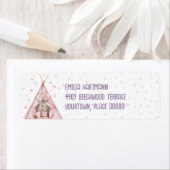 Sleepover Pajama Birthday Party Return Address Etiket (Insitu)