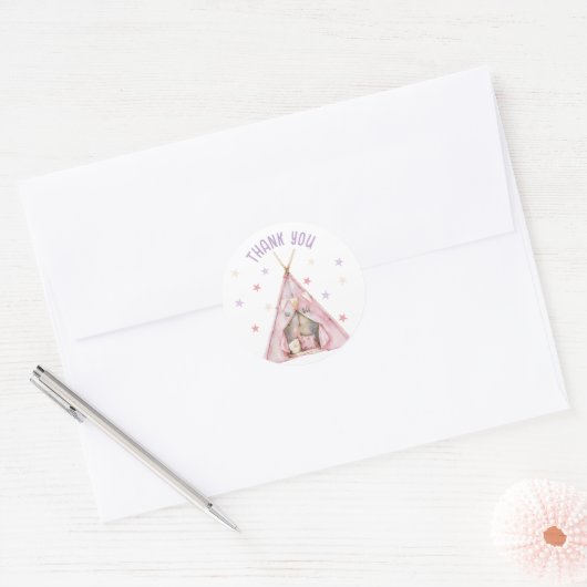 Sleepover Pajama Birthday Party Ronde Sticker (Envelop)